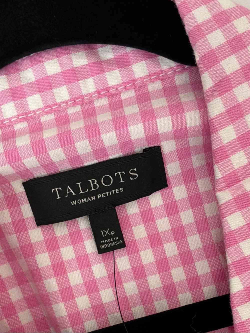 Talbots Pink Gingham Button-Front Cotton Jacket - Picture 9 of 12